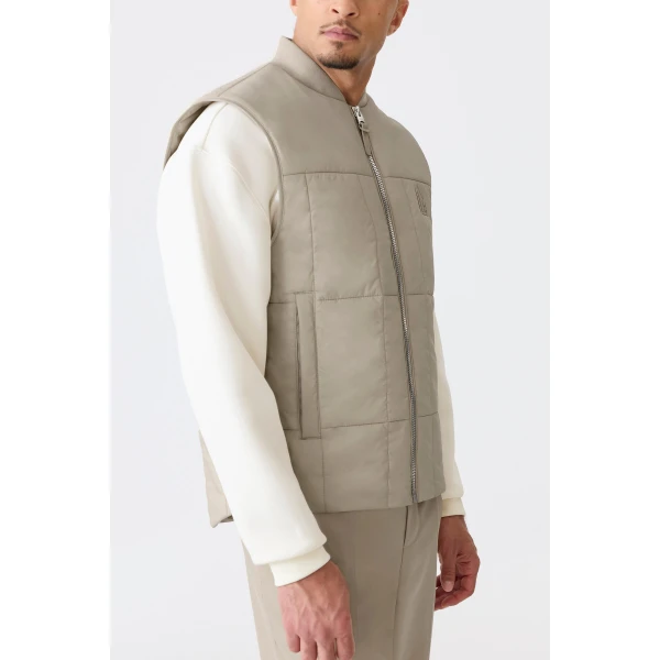 Mackage Eren Ultra-Light Quilted Vest in Taupe