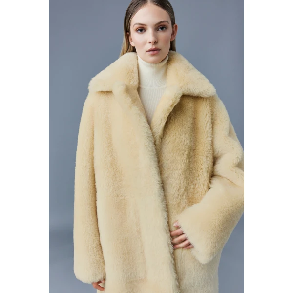 Mackage Etienne Shearling Coat in Ceramic