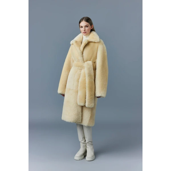 Mackage Etienne Shearling Coat in Ceramic