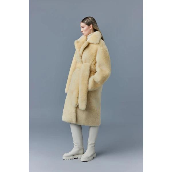Mackage Etienne Shearling Coat in Ceramic