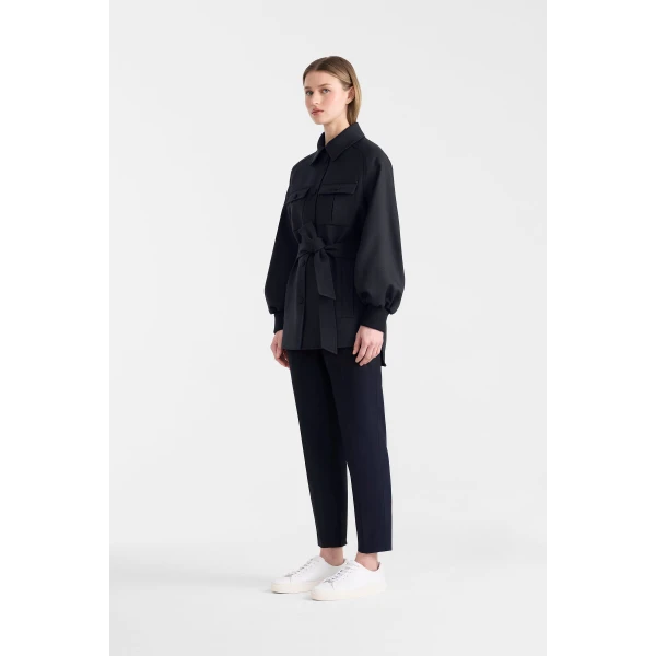 eugenia wool gabardine jacket navy