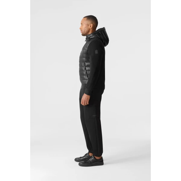 Mackage Fletcher Mixed-Media Down Hooded Jacket in Black