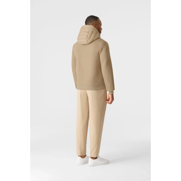 Mackage Fletcher Mixed-Media Down Hooded Jacket in Light Camel