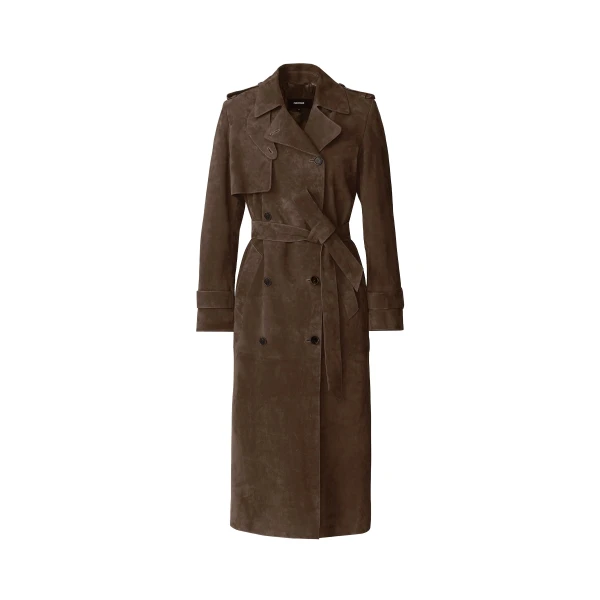 mackage gael-su maxi suede trench coat