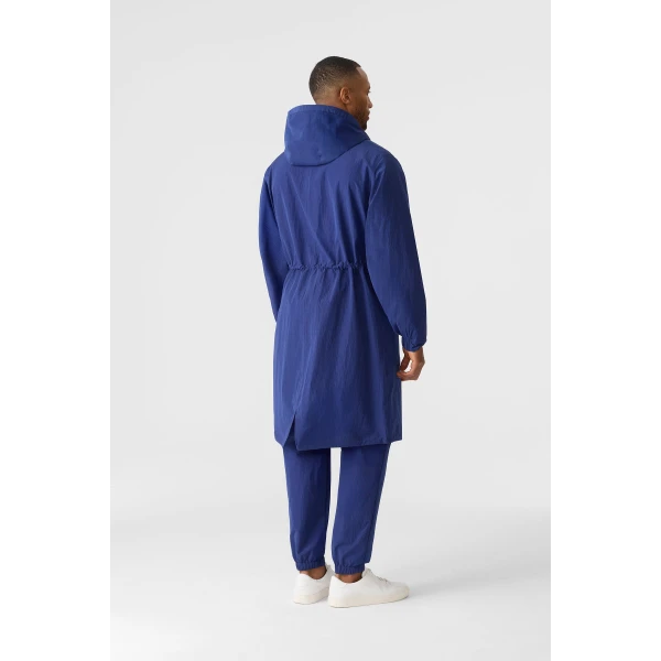 Mackage Gage Long Seam Sealed Ripstop Raincoat in Mineral Blue