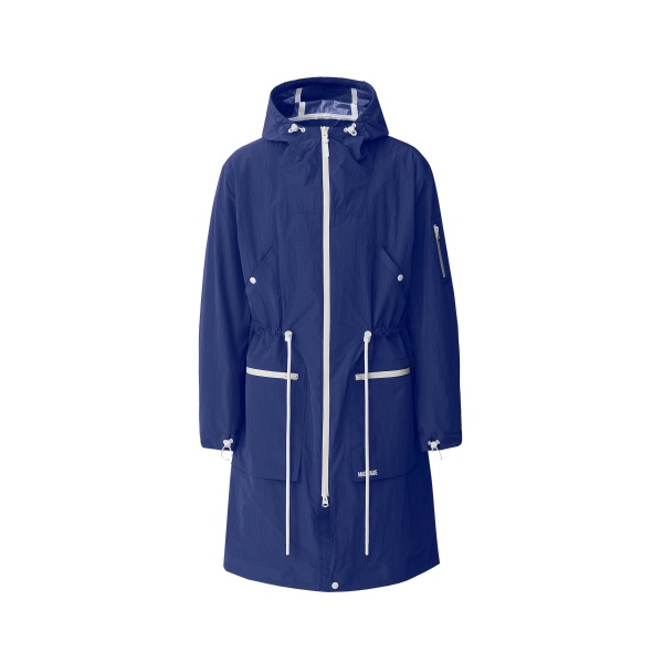 Mackage Gage Long Seam Sealed Ripstop Raincoat in Mineral Blue