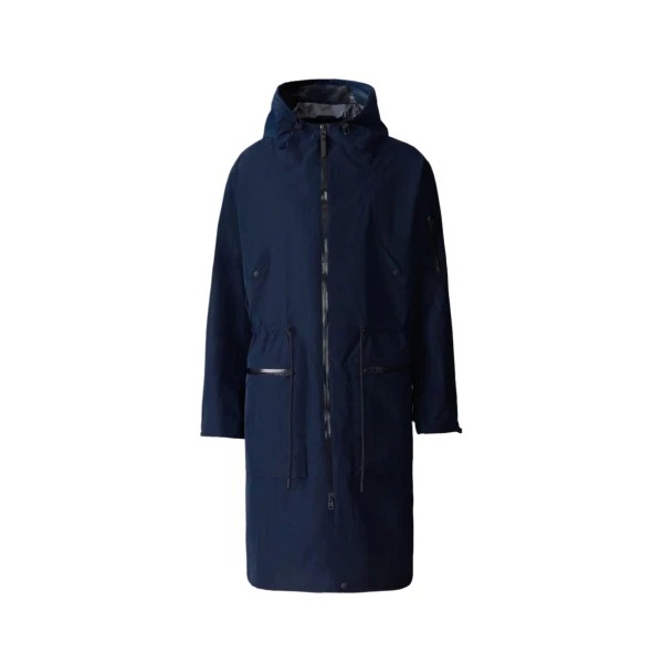 Gage Long Seam Sealed Ripstop Raincoat in Navy