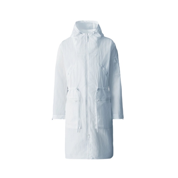 Mackage Gage Long Seam Sealed Ripstop Raincoat in White