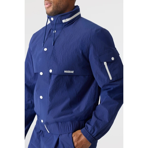 Mackage Garrett Seam-Sealed Ristop Rain Jacket in Mineral Blue