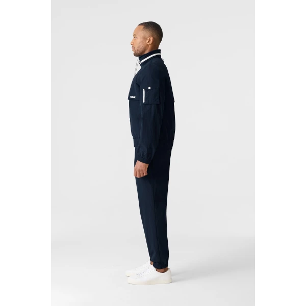 Mackage Garrett Seam-Sealed Ristop Rain Jacket in Navy-White
