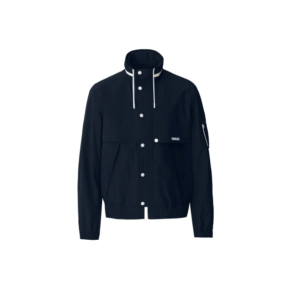 Garrett Seam-Sealed Ristop Rain Jacket in Navy-White