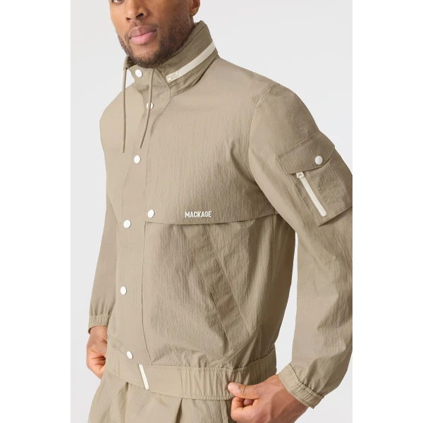 Mackage Garrett Seam-Sealed Ristop Rain Jacket in Taupe