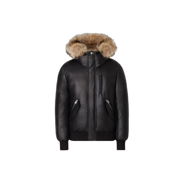 Mackage Glen-F 2-In-1 Leather Bomber Jacket in Black