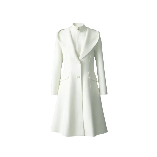 Gloria Handmade Wool Blend Coat in Cream