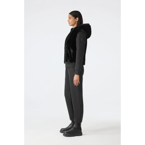 Mackage Gwendal Reversible Faux Fur Hoodie in Black