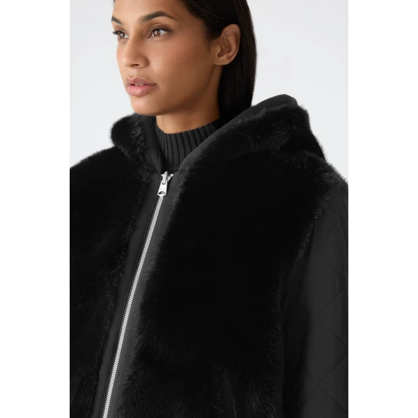 Mackage Gwendal Reversible Faux Fur Hoodie in Black