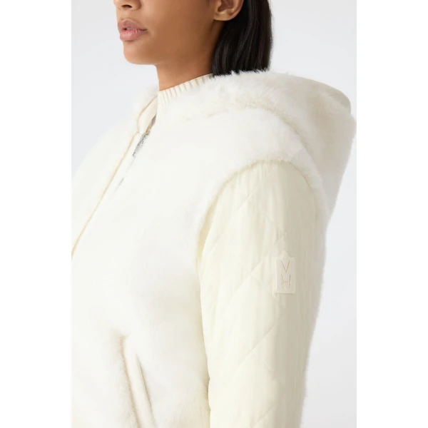 Mackage Gwendal Reversible Faux Fur Hoodie in Cream