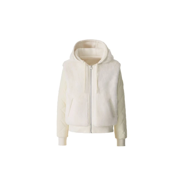 Mackage Gwendal Reversible Faux Fur Hoodie in Cream