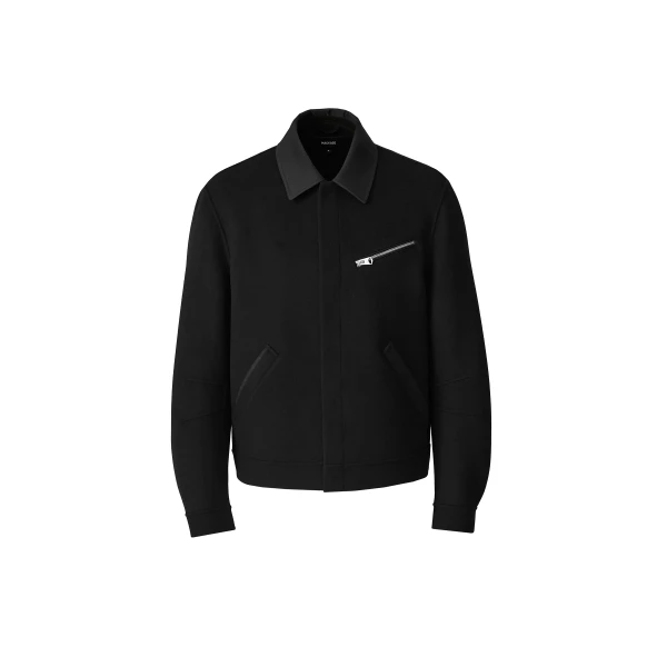 Hayes Double-Face Wool Workwear Jacket in Black