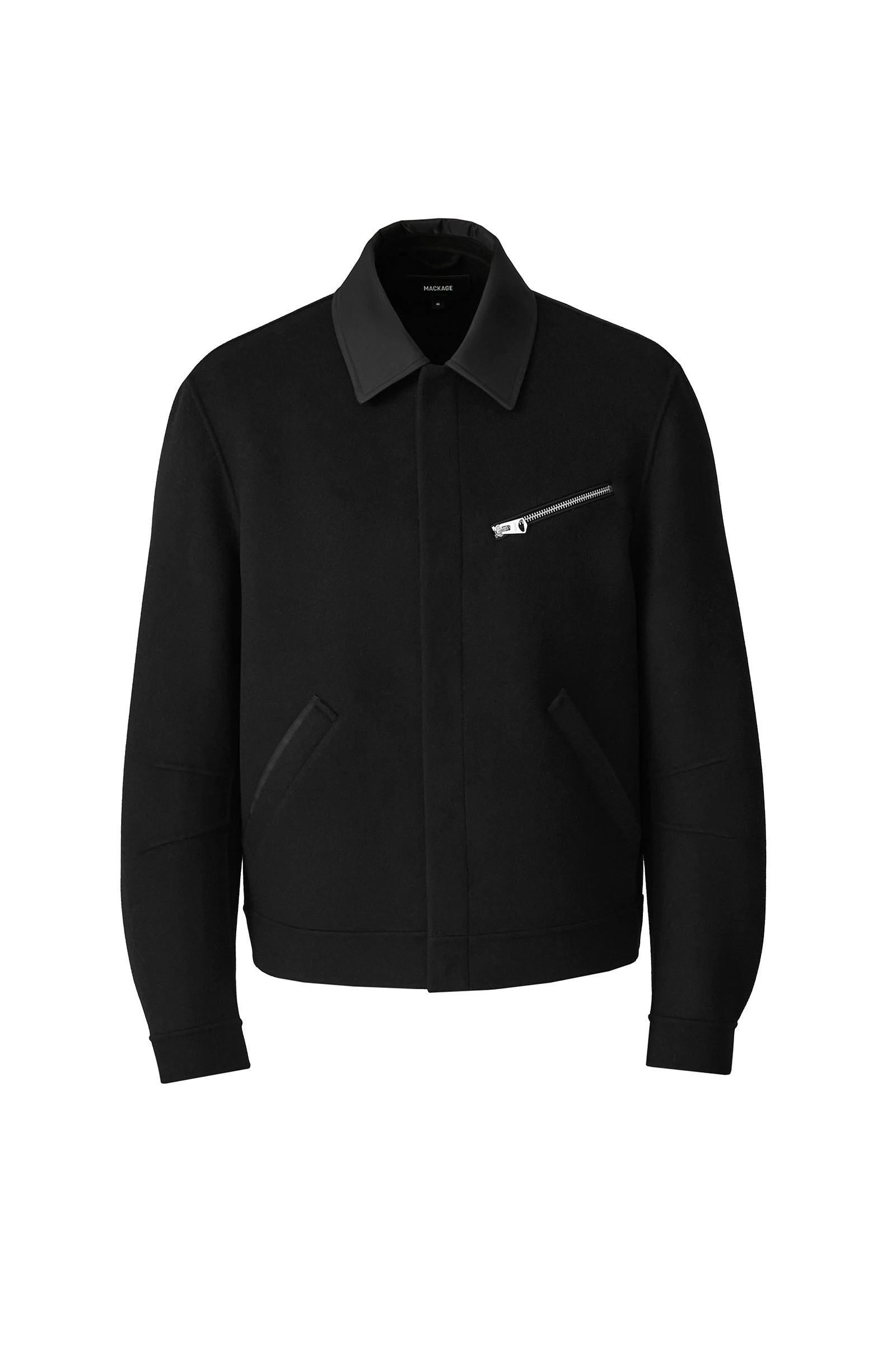 Mackage Hayes Double-Face Wool Workwear Jacket in Black Mackage Hayes Double-Face Wool Workwear Jacket in Black