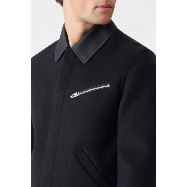 Mackage Hayes Double-Face Wool Workwear Jacket in Navy