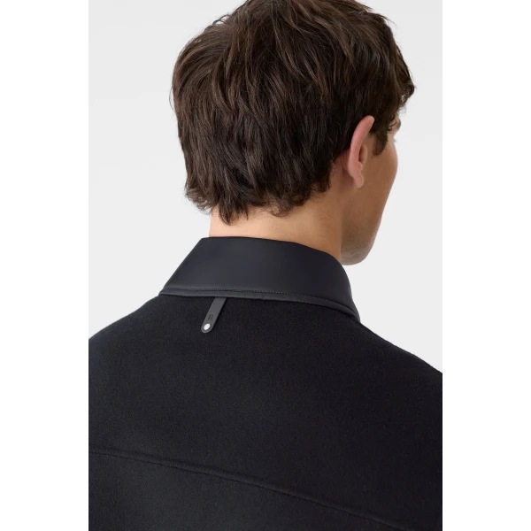 Mackage Hayes Double-Face Wool Workwear Jacket in Navy
