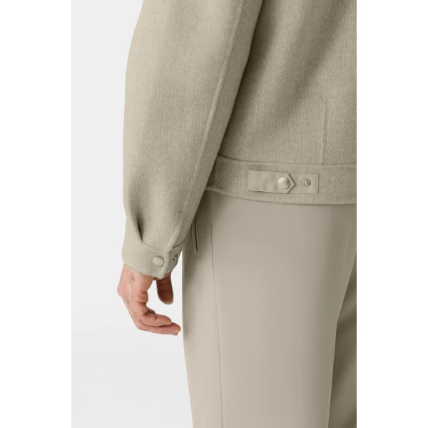 Mackage Hayes-HB Double-Face Wool Workwear Jacket in Herringbone in Taupe Mix-Taupe
