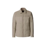 Mackage Henrik Mixed-Media Suede Shirt Jacket in Taupe