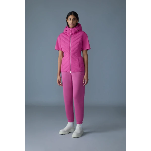 Mackage Hoshi Light Down Hooded Vest in Azalea