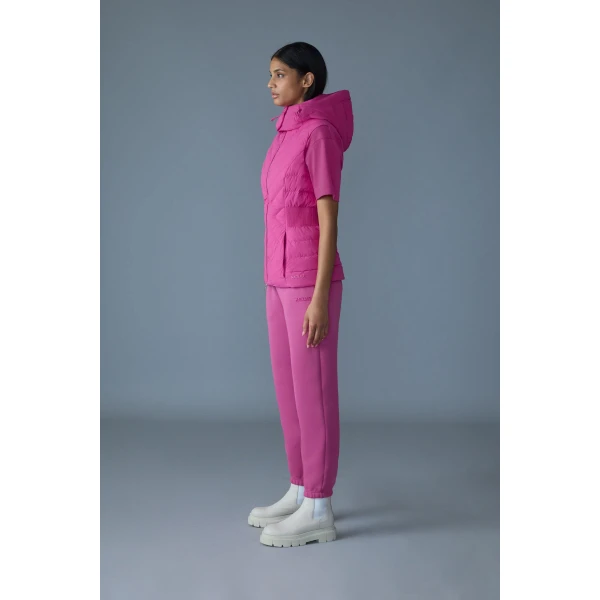 Mackage Hoshi Light Down Hooded Vest in Azalea