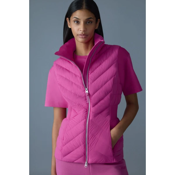 Mackage Hoshi Light Down Hooded Vest in Azalea