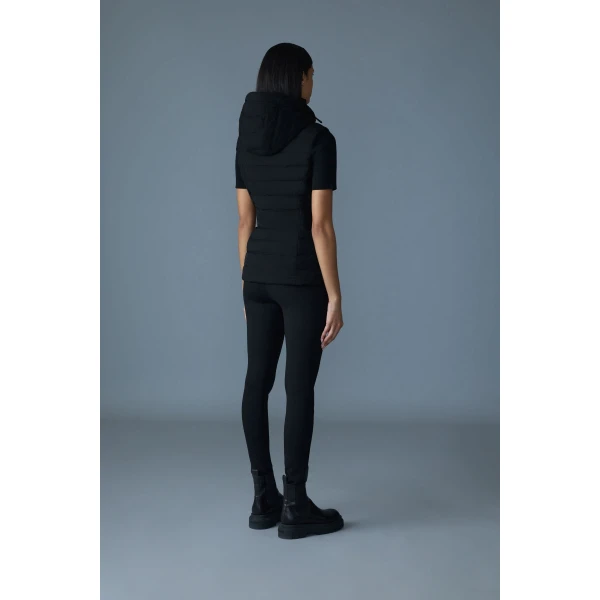 Mackage Hoshi Light Down Hooded Vest in Black