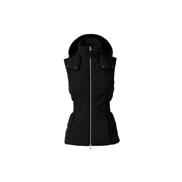 Mackage Hoshi Light Down Hooded Vest in Black