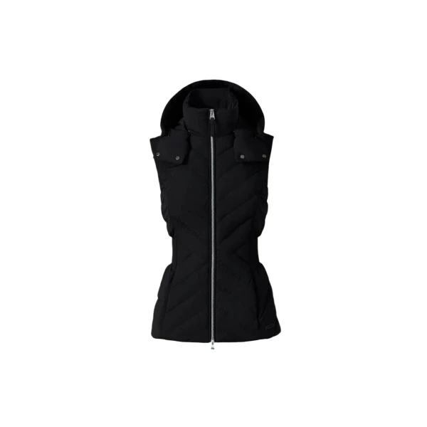 Mackage Hoshi Light Down Hooded Vest in Black