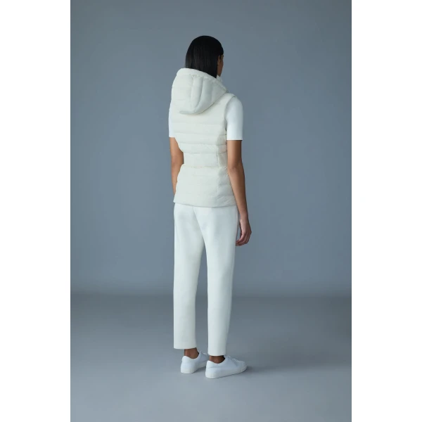 Mackage Hoshi Light Down Hooded Vest in Cream