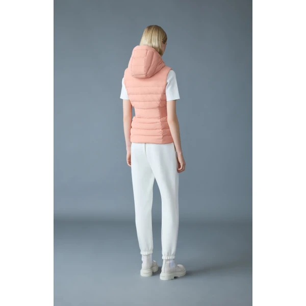 Mackage Hoshi Light Down Hooded Vest in Muted Clay