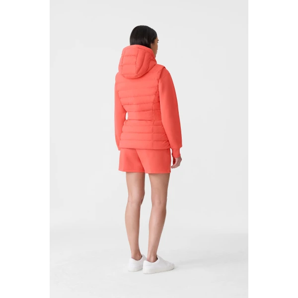 Mackage Hoshi Light Down Hooded Vest in Papaya