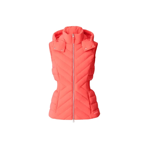 Mackage Hoshi Light Down Hooded Vest in Papaya