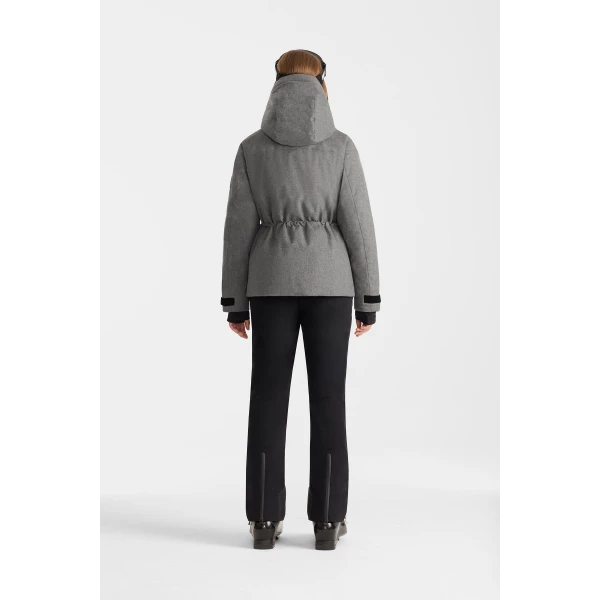 Mackage Iclyn-FN Flannel Down Jacket in Grey Mix, view 6 | Ski jacket | Coveti