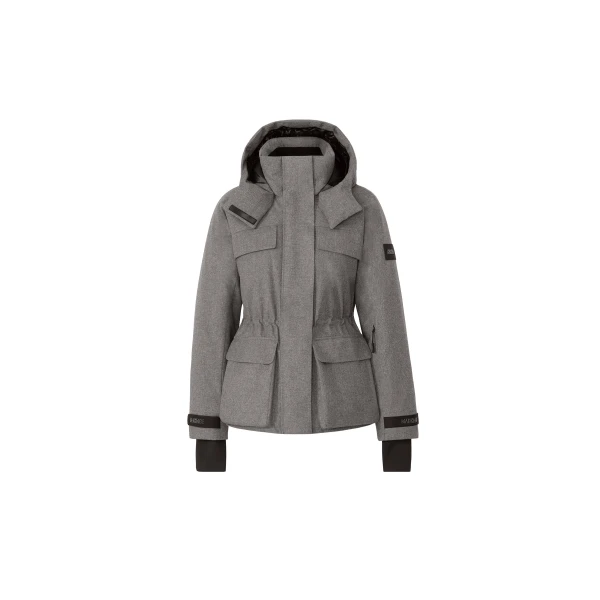 Iclyn-FN Flannel Down Jacket in Grey Mix