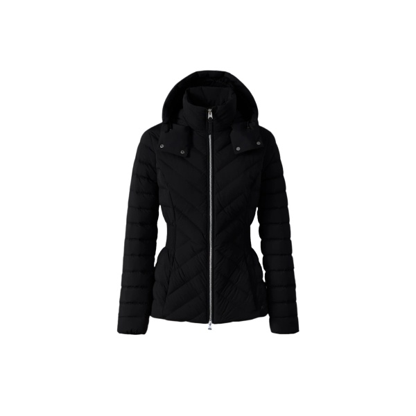 Mackage Idalee Light Down Hooded Jacket in Black