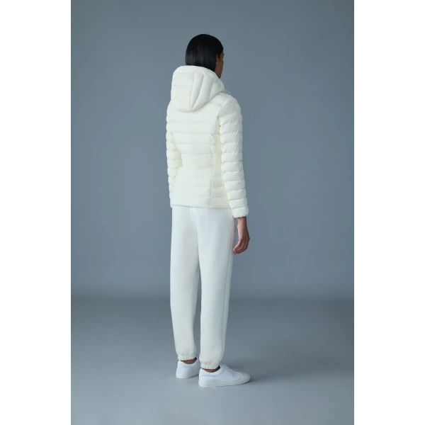 Mackage Idalee Light Down Hooded Jacket in Cream