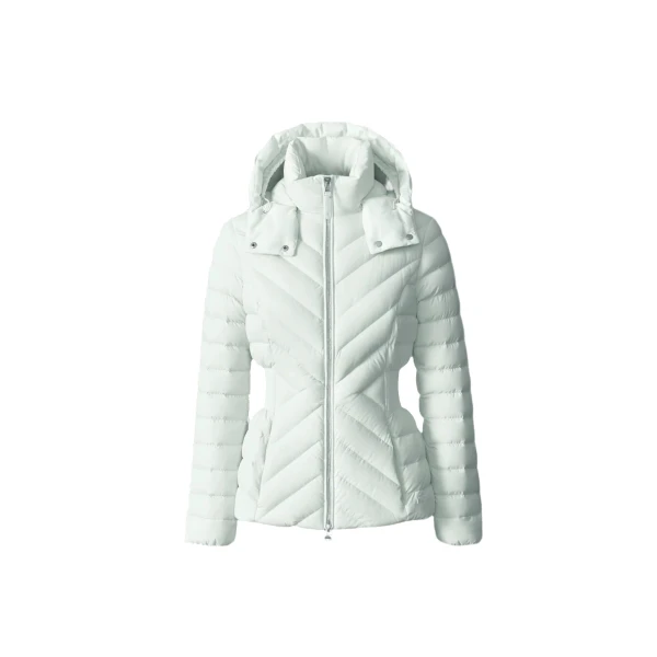 Mackage Idalee Light Down Hooded Jacket in Cream
