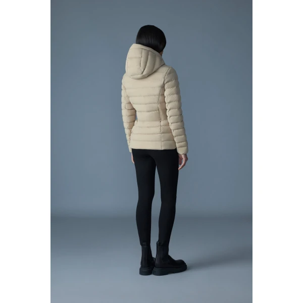 Mackage Idalee Light Down Hooded Jacket in Light Camel