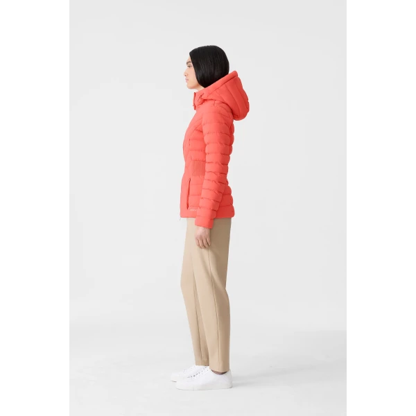 Mackage Idalee Light Down Hooded Jacket in Papaya