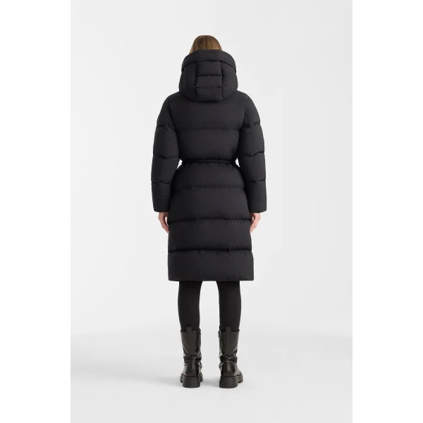 ishani-sc soft crinkle long jacket black
