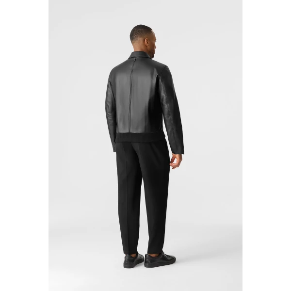 Mackage Jakari Leather Zip Jacket in Black