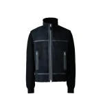 Mackage Jonathan Mixed-Media Shearling Jacket in Black
