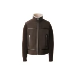 Mackage Jonathan Mixed-Media Shearling Jacket in Coffee-Natural Mackage Jonathan Mixed-Media Shearling Jacket in Coffee-Natural