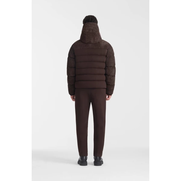 Mackage Judah-AL Mixed Media Down Jacket in Coffee